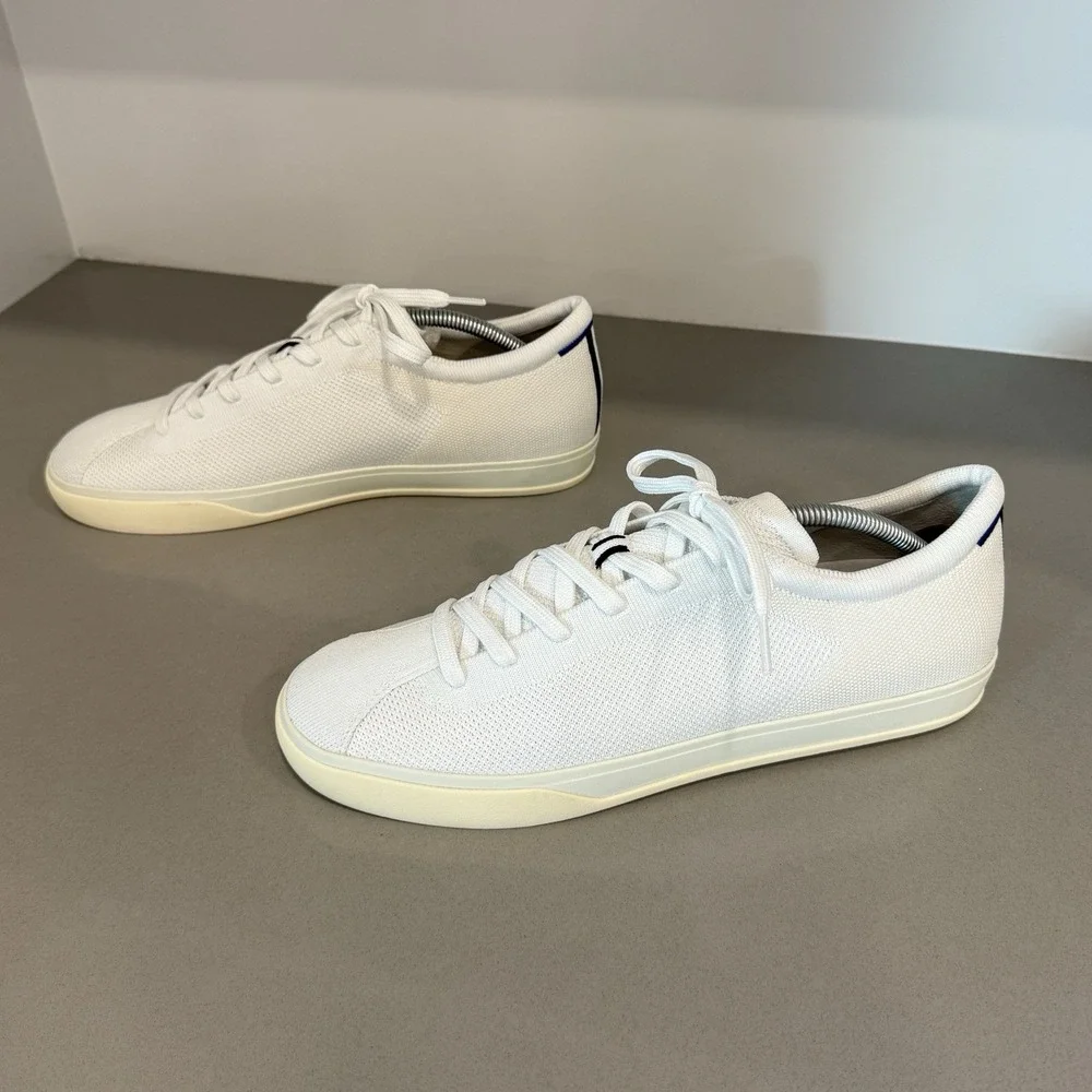 Rothys The Lace Up Sneaker Men's 12.5 Bright White Comfort Casual Washable